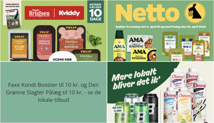 Faxe Kondi Booster til 10 kr. og Den Grønne Slagter Pålæg til 10 kr. - se de lokale tilbud