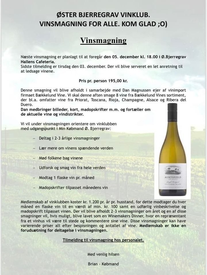 Vinsmagning i Øster Bjerregrav med Min Købmand: En aften med vin og historier