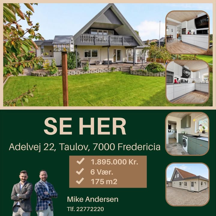 Ejendomsmægler Mike Andersen fremhæver indflytningsklar villa i Taulov til salg