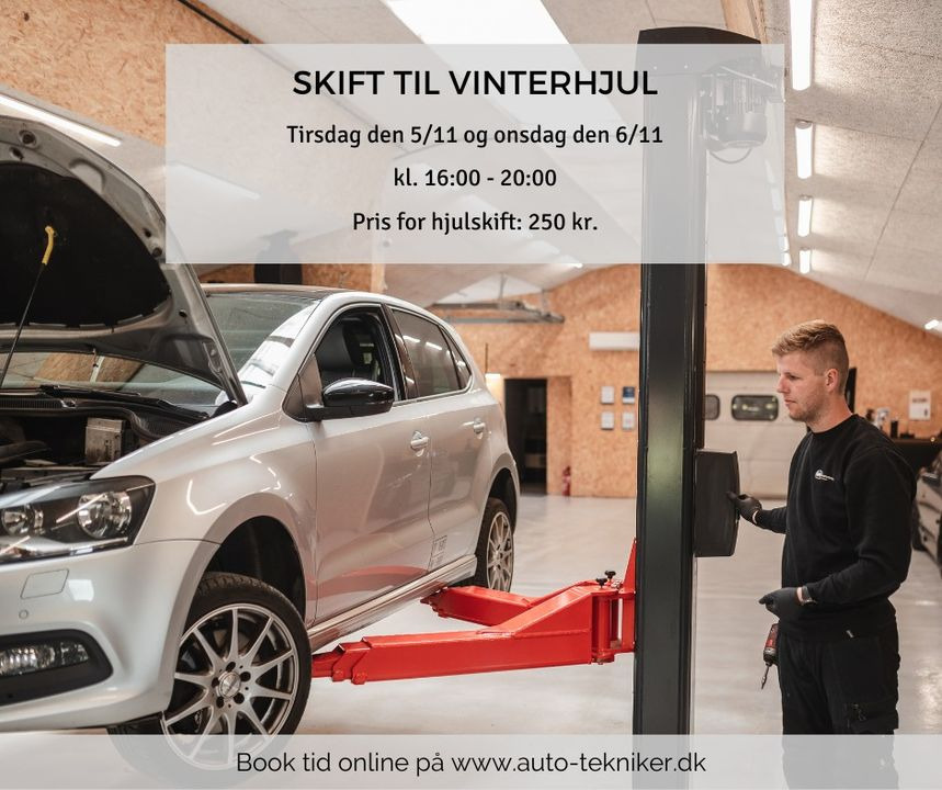 Autotekniker v/Kim Skytthe tilbyder aftenhjulskift til vinterhjul til kun 250 kr.