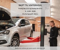 Autotekniker v/Kim Skytthe tilbyder aftenhjulskift til vinterhjul til kun 250 kr.