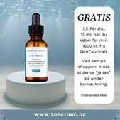 Top Clinic tilbyder gratis serum ved køb af SkinCeuticals produkter for 1600 kr.