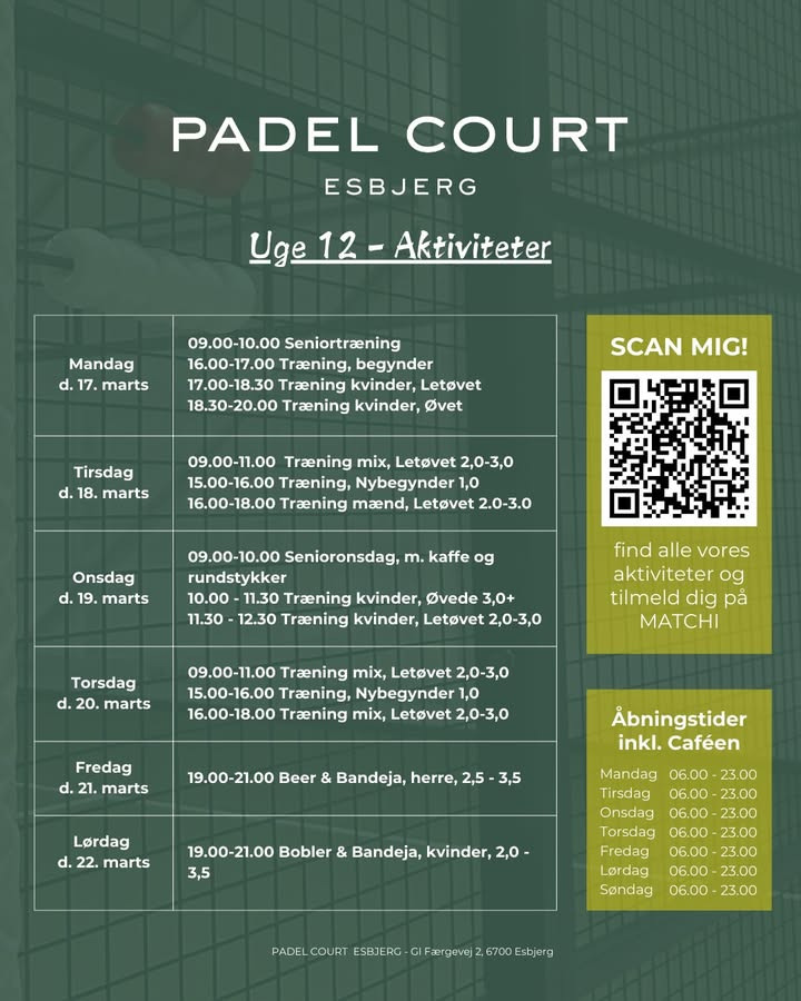 Padel Court Esbjerg inviterer til to ugers padel og fællesskab