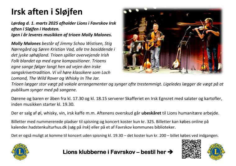 Irsk aften i Sløjfen: Musik, mad og hyggelig atmosfære