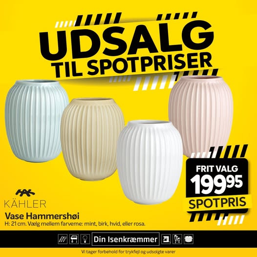 Fredericia Isenkram tilbyder KÄHLER vase til spotpris i fire nuancer