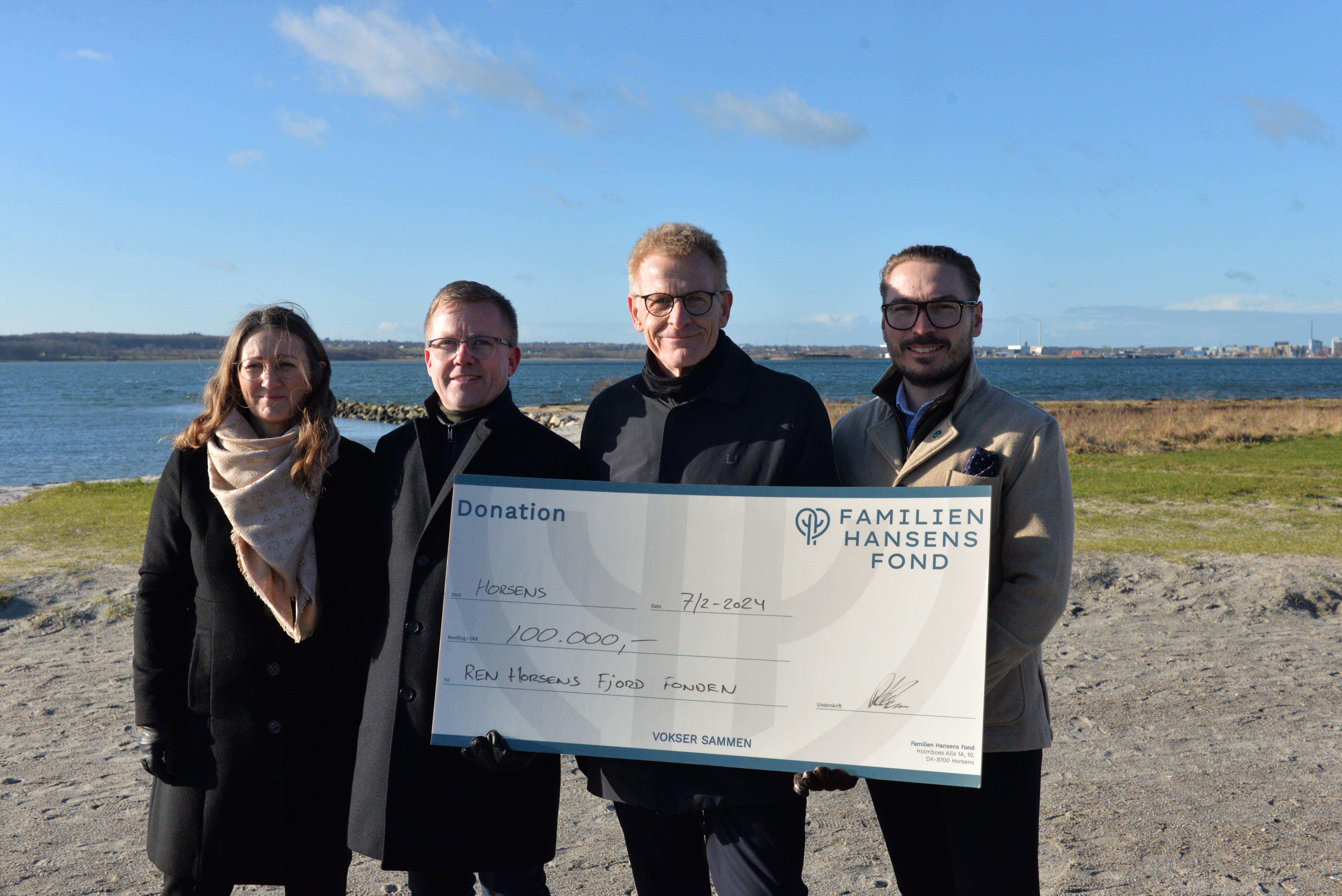 Familien Hansens Fond giver flot donation på 100.000 kr. til forbedringer af Horsens Fjord