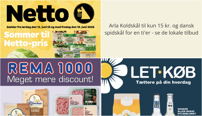 Arla Koldskål til kun 15 kr. og dansk spidskål for en ti'er - se de lokale tilbud