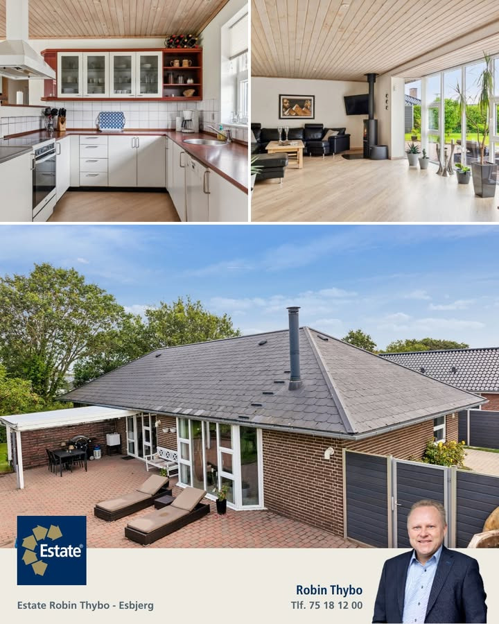 Familievenlig villa med lukket have til salg i Sædding