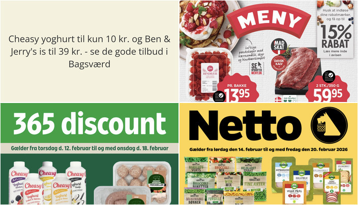 Cheasy yoghurt til kun 10 kr. og Ben & Jerry's is til 39 kr. - se de gode tilbud i Bagsværd