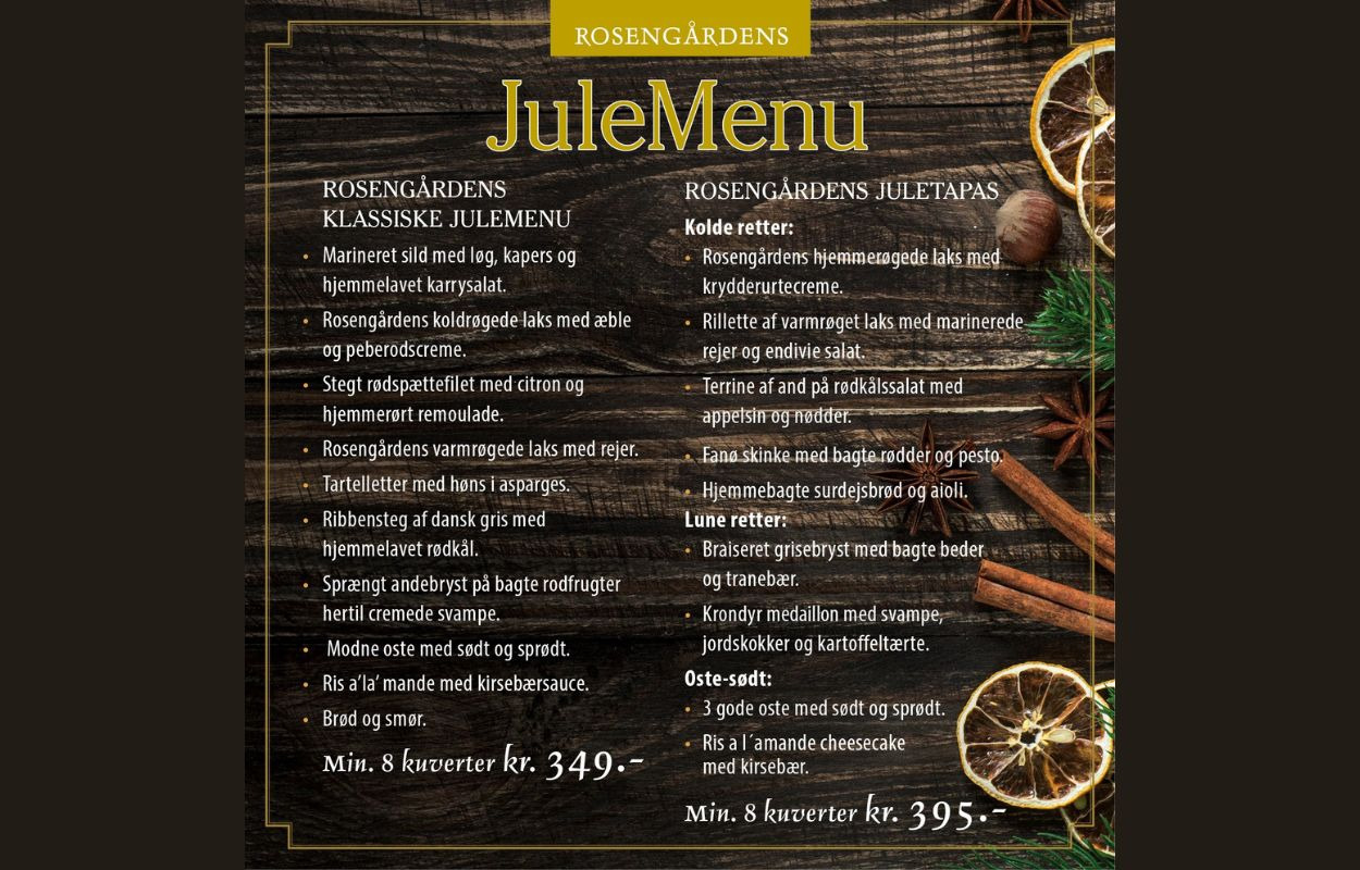 Forkæl smagsløgene med Rosengårdens hjemmelavede julefrokost