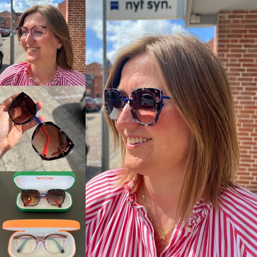 Laura stråler med nye briller fra Nyt Syn Støvring ApS