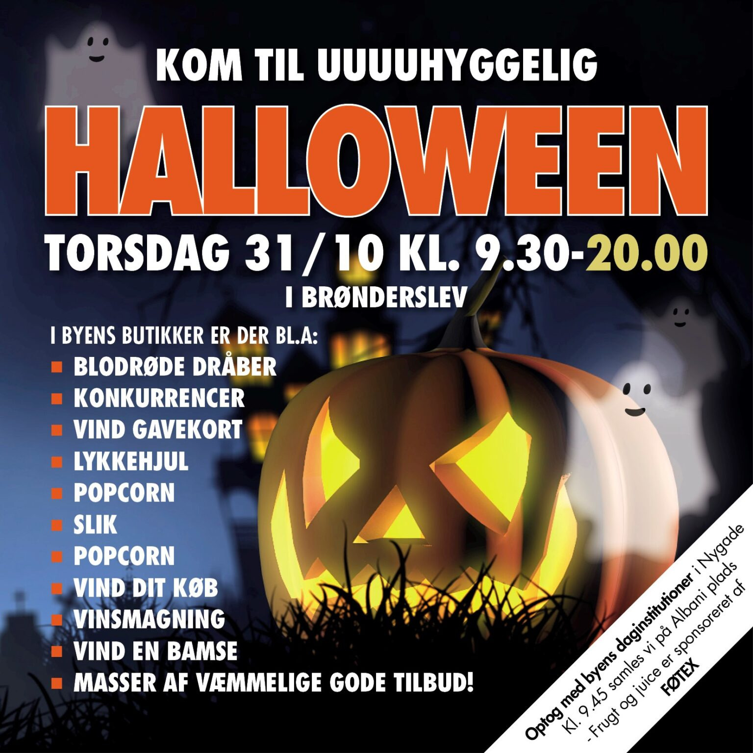 Få skræmmende tilbud til halloween i Børneshoppen Brønderslev