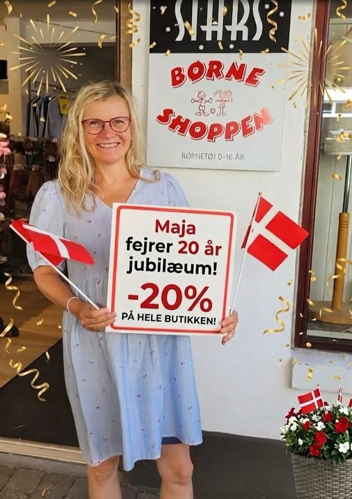 Børneshoppen Brønderslev fejrer Majas 20-års jubilæum med 20% rabat hele ugen