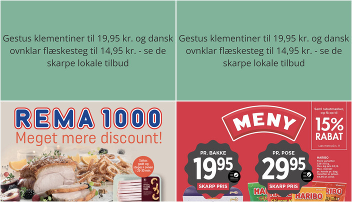 Gestus klementiner til 19,95 kr. og dansk ovnklar flæskesteg til 14,95 kr. - se de skarpe lokale tilbud