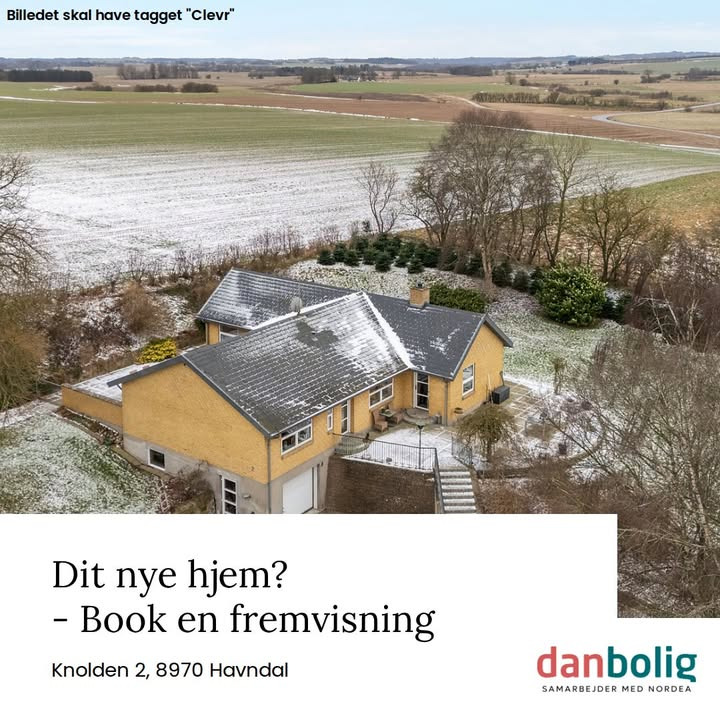 Danbolig Randers præsenterer: Knolden 2 i Havndal – villa med smuk udsigt og moderne bekvemmeligheder til salgspris på 1.295.000 kr.