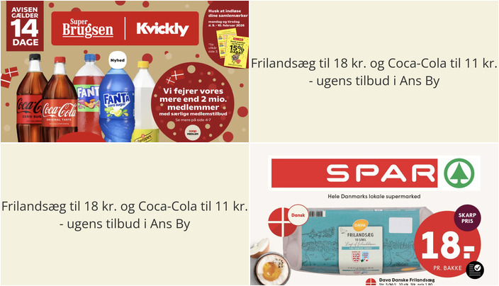 Frilandsæg til 18 kr. og Coca-Cola til 11 kr. - ugens tilbud i Ans By