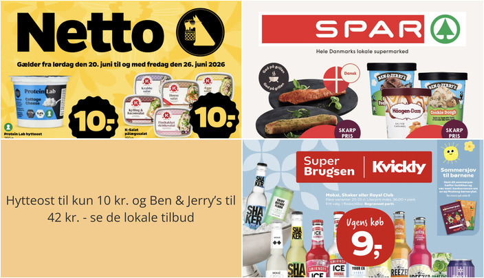 Hytteost til kun 10 kr. og Ben & Jerry’s til 42 kr. - se de lokale tilbud