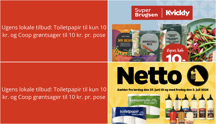 Ugens lokale tilbud: Toiletpapir til kun 10 kr. og Coop grøntsager til 10 kr. pr. pose