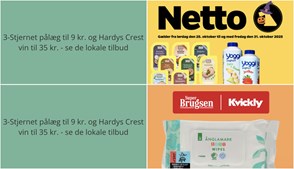 3-Stjernet pålæg til 9 kr. og Hardys Crest vin til 35 kr. - se de lokale tilbud