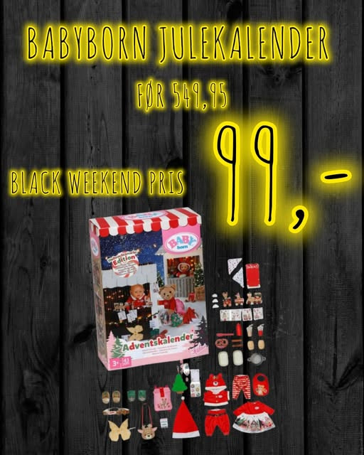 KiDS Coolshop annoncerer massiv rabat på BabyBorn julekalender under Black Weekend