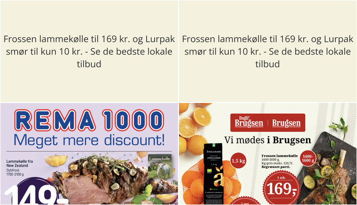 Frossen lammekølle til 169 kr. og Lurpak smør til kun 10 kr. - Se de bedste lokale tilbud