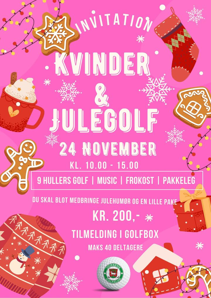 Horsens Golfklub inviterer til kvindedag med juletema og golf i november 2024