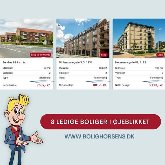 Bolig Horsens har flere attraktive lejemål ledige i Horsens