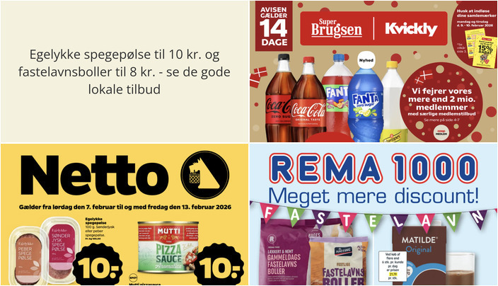 Egelykke spegepølse til 10 kr. og fastelavnsboller til 8 kr. - se de gode lokale tilbud