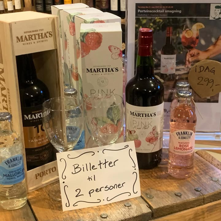 Vind billetter til portvins cocktail smagning hos Fru Hansens Butik & Café