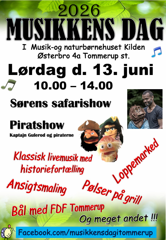 Musikkens Dag i Musik- og Naturbørnehuset Kilden byder på musik, safari og pirater for hele familien