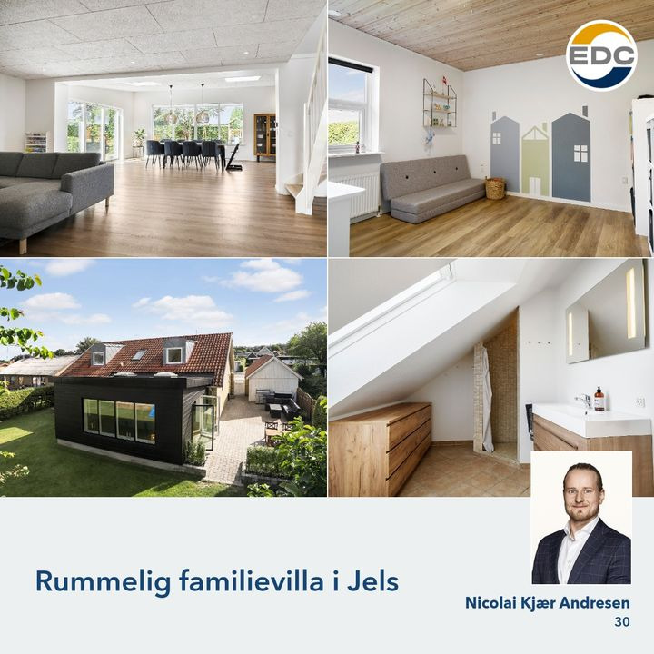 Familievenlig villa med ugeneret have til salg i Jels hos EDC Vejen