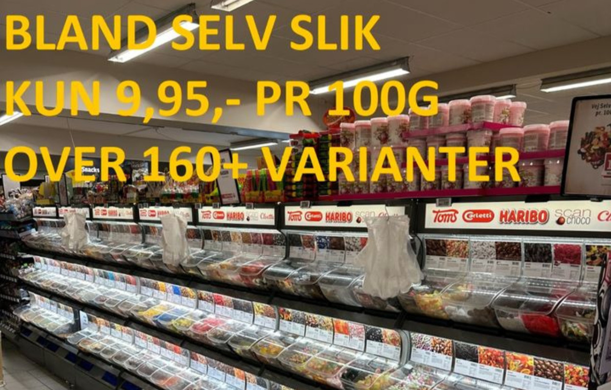 Skal du have slik i weekenden? SPAR Nørrebro Hjørring har byens lækreste tilbud på bland-selv slik
