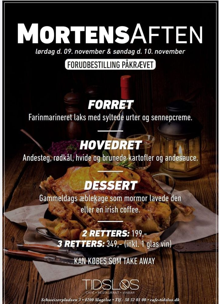 Café Tidslös: Sidste chance for at sikre plads til Mortensaften på søndag