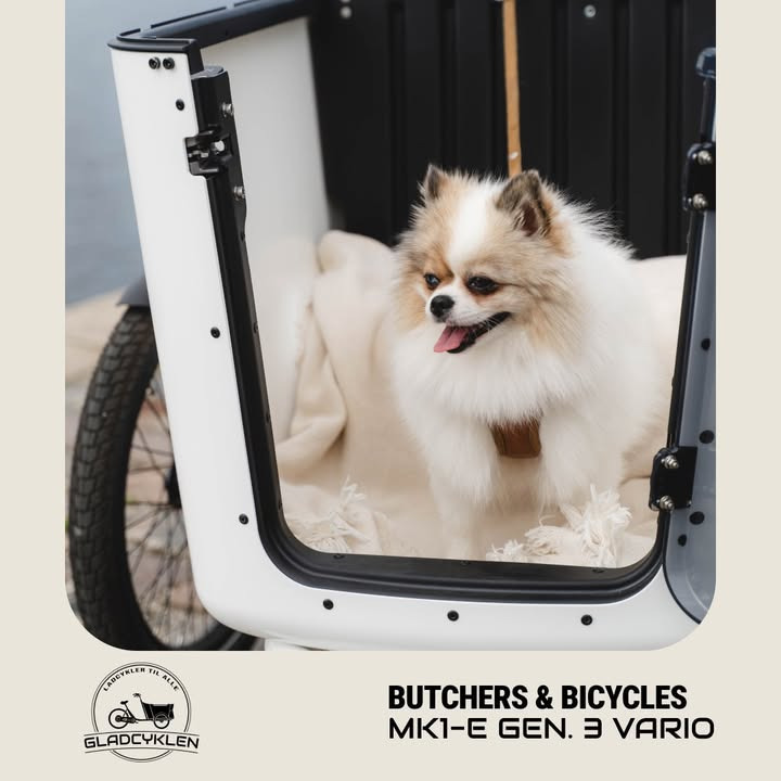 Gladcyklen ApS præsenterer ladcykel til hunde og børn fra Butchers & Bicycles