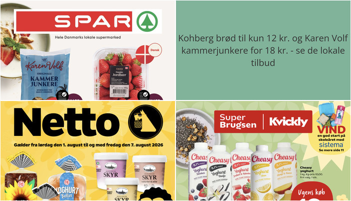 Kohberg brød til kun 12 kr. og Karen Volf kammerjunkere for 18 kr. - se de lokale tilbud