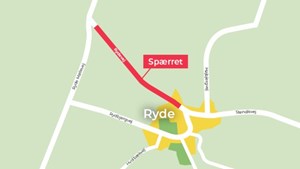 Rydevej spærret for gennemkørsel grundet asfaltarbejde