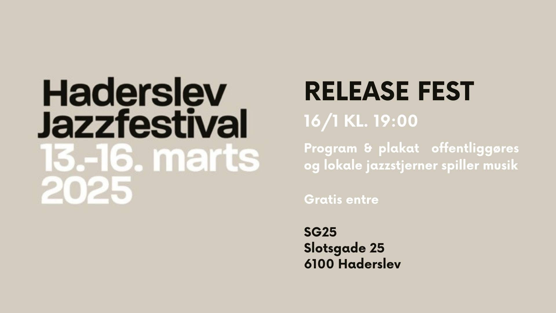 Haderslev Jazzfestival 2025: Release fest markerer starten på et nyt jazzår