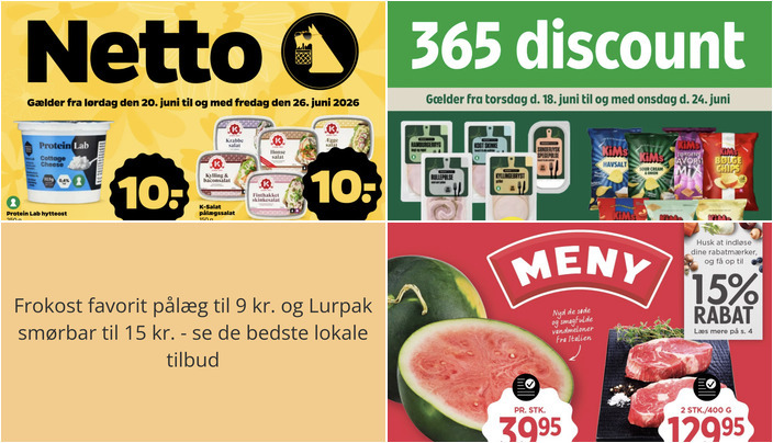 Frokost favorit pålæg til 9 kr. og Lurpak smørbar til 15 kr. - se de bedste lokale tilbud