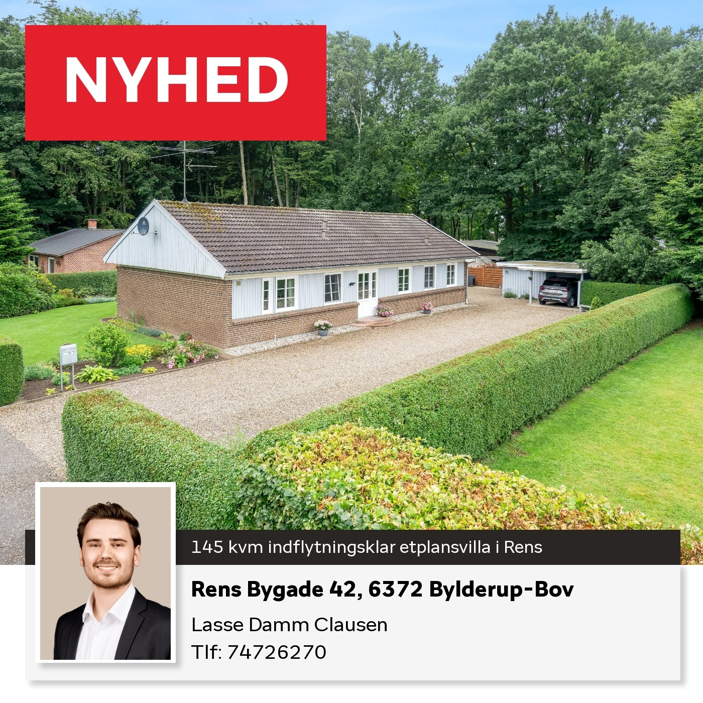 Ny indflytningsklar etplansvilla til salg hos HOME TØNDER