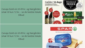 Canaja Gold vin til 49 kr. og Kærgården smør til kun 12 kr. - se de bedste lokale tilbud