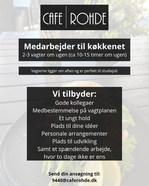 Café Rohde søger ny medarbejder til køkkenet i Aabybro