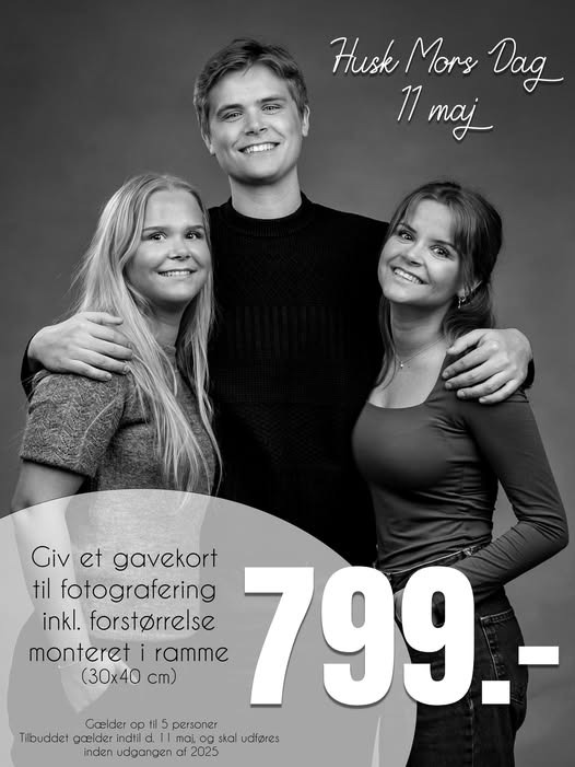 Photocare Thisted foreslår gavekort til fotografering på mors dag i stedet for blomster