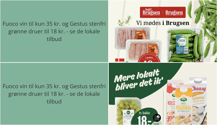 Fuoco vin til kun 35 kr. og Gestus stenfri grønne druer til 18 kr. - se de lokale tilbud
