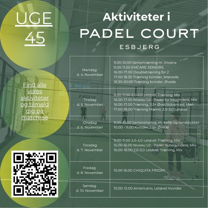 Masser af fede aktiviteter hos Padel Court Esbjerg