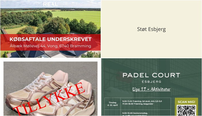 Nyt fra ROSENGREEN, RealMæglerne Esbjerg og Bramming, Padel Court Esbjerg og 1 anden
