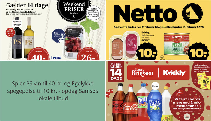 Spier PS vin til 40 kr. og Egelykke spegepølse til 10 kr. - opdag Samsøs lokale tilbud