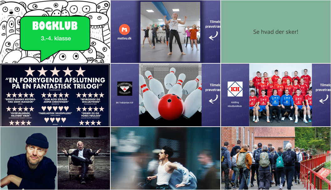 Få en uge fyldt med spændende arrangementer i Kolding: Fra bogklubber til dansefester og biografoplevelser