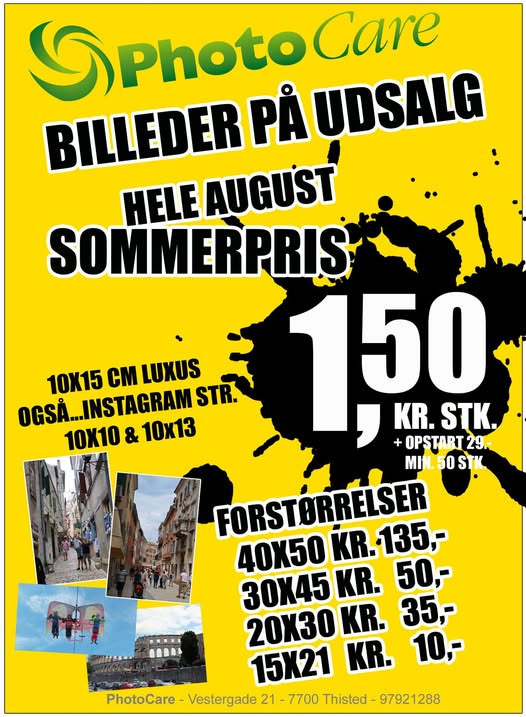 Photocare Thisted tilbyder sommerpriser på luksusprint og forstørrelser