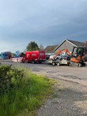 Travlhed i Bjergby: vognmænd og maskiner på arbejde hele ugen