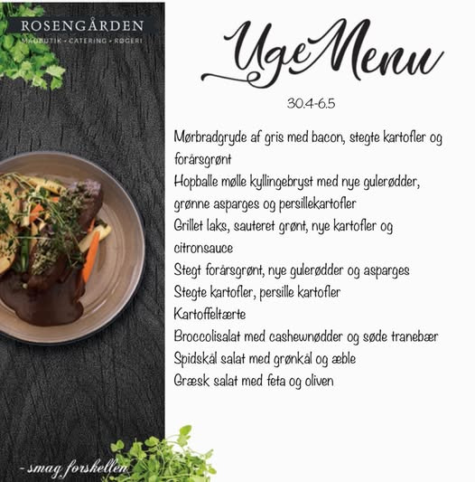 Nyd frisklavet takeaway med valgfrit tilbehør hos Rosengårdens Gårdbutik